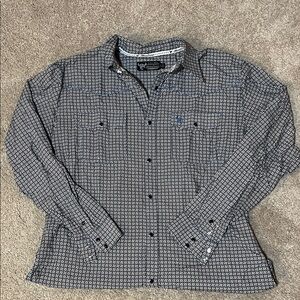 Men's Blue Patterned Dress Shirt